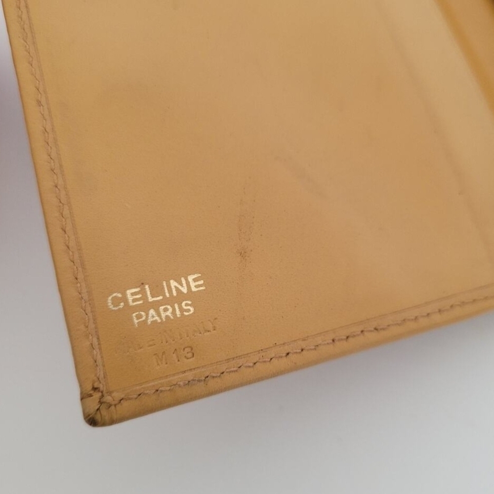 Celine Triomphe Macadam Vintage Canvas Leather Wallet Bifold Compact w COA - Picture 6 of 12